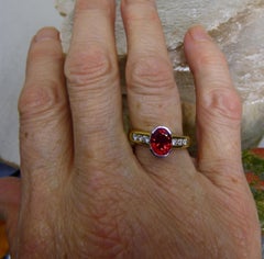 Orange Sapphire and Diamond Ring in 18K Gold