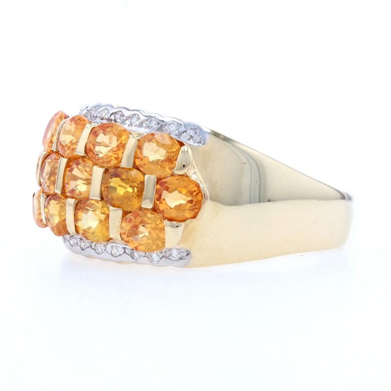 Orange Sapphire & Diamond Ring, 14k Yellow Gold Oval Cut 4.00ctw 3