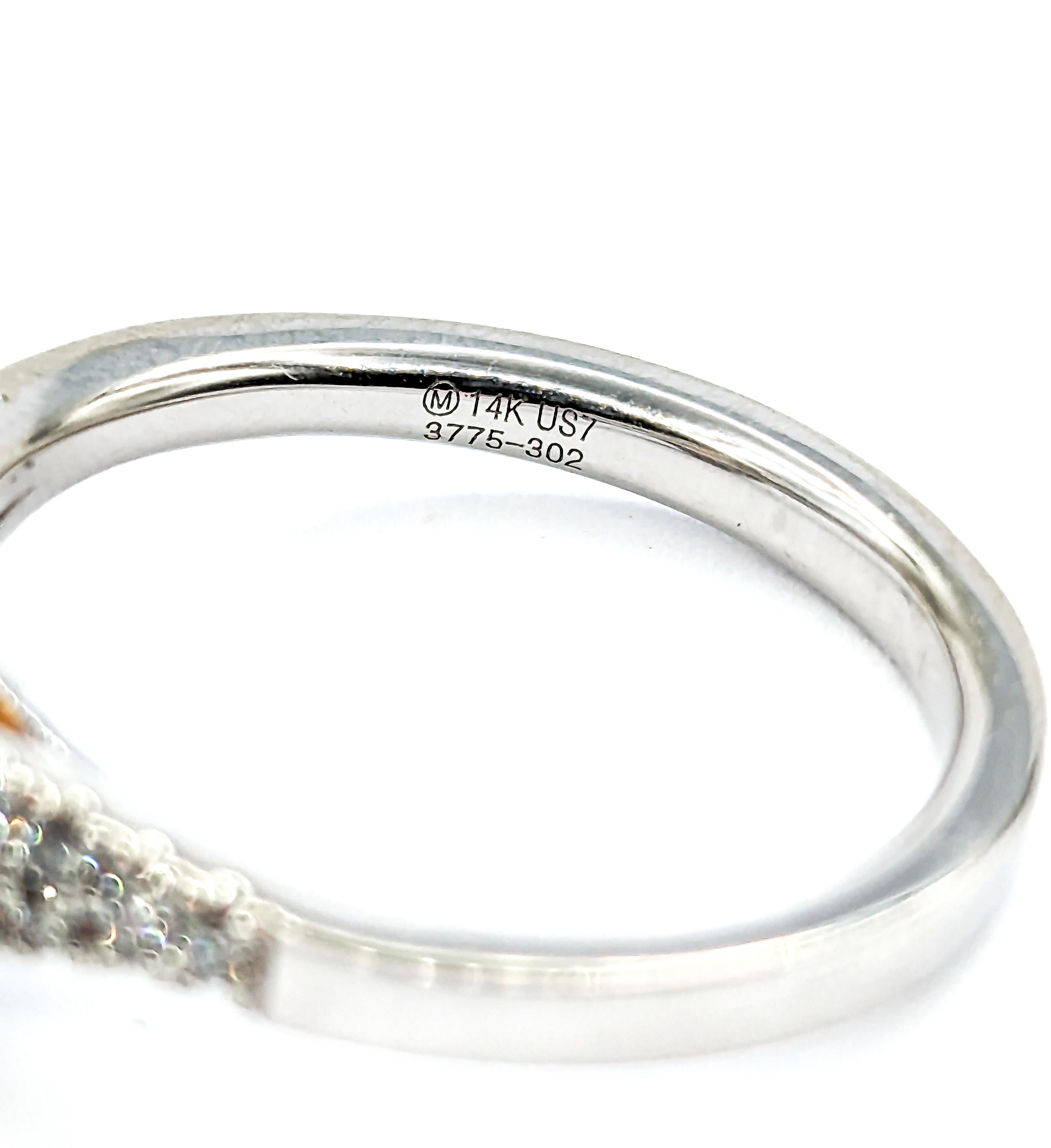 Orangefarbener Saphir & Diamantring aus Weißgold Damen