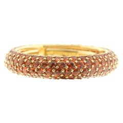 21st Century 18 Karat Yellow Gold and Orange Sapphire Stacking Eternity Ring