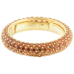 21st Century 18 Karat Yellow Gold and Orange Sapphire Stacking Eternity Ring