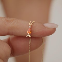 Orange Sapphire Fish Necklace
