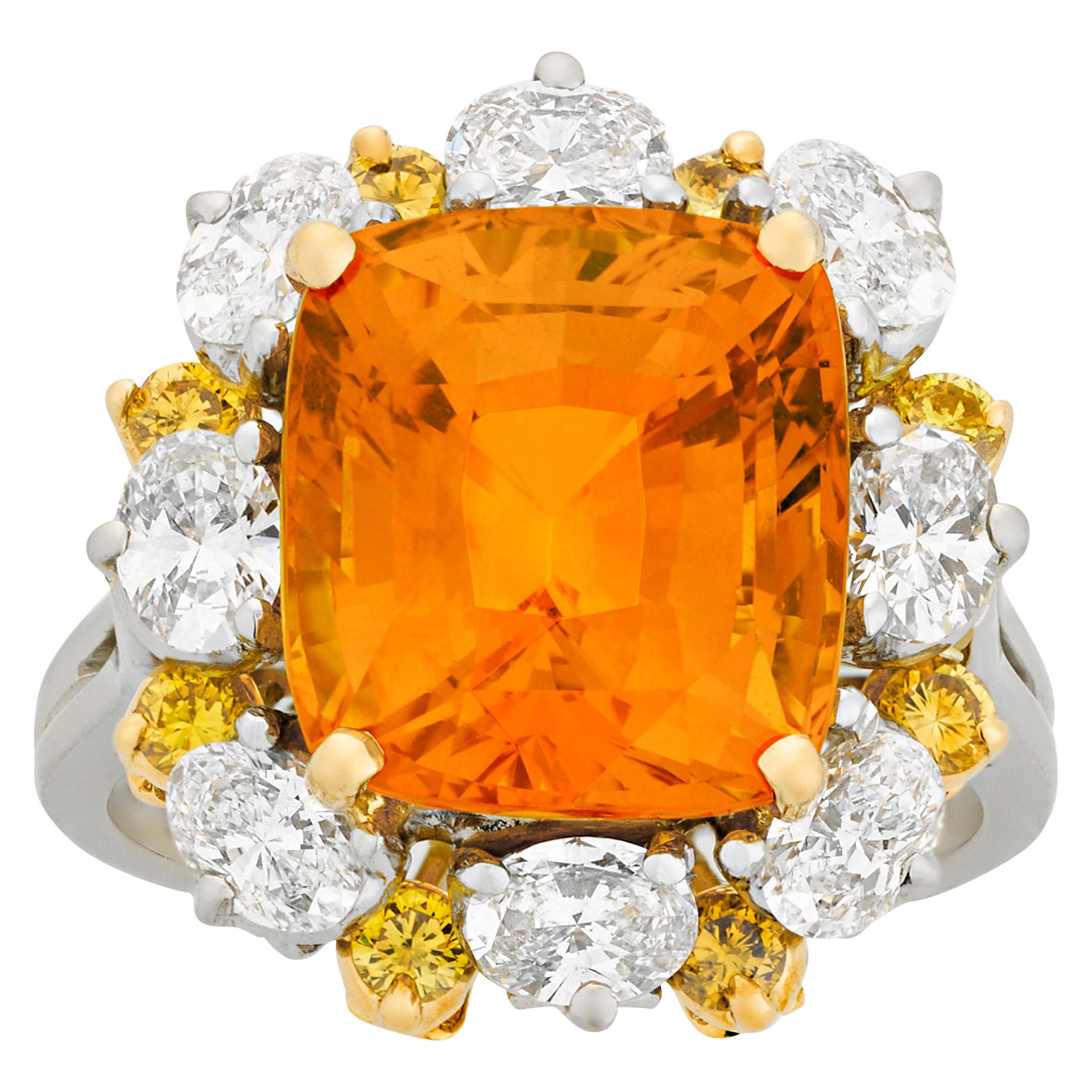 Orange Sapphire Ring by Oscar Heyman, 4.90 Carat