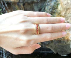 Orange Sapphire Ring Set in 18 Karat Gold Settings
