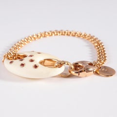 Orange Sapphire Rose Gold Fossil Ivory Valente Bracelet