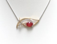 Orange Sapphire with Diamond Hornbill Necklace in 18K Gold by Kavant & Sharart