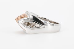 Orange Sapphires and Diamond Statement Band in 18k White Gold