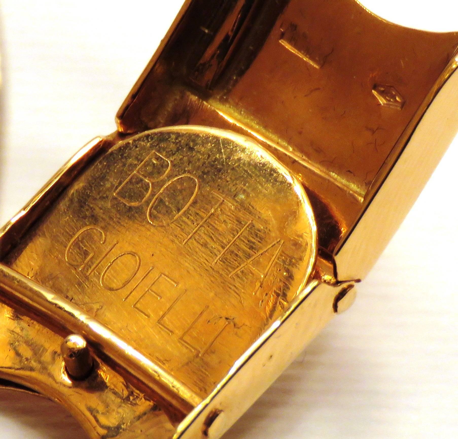 Bracelet en or rose, saphirs orange et diamants fabriqué en Italie par Botta Gioielli en vente 5