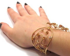 Bracciale in oro rosa con diamanti e zaffiri arancioni Made In Italy di Botta Gioielli