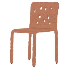 Sedia contemporanea scolpita arancione di Faina
