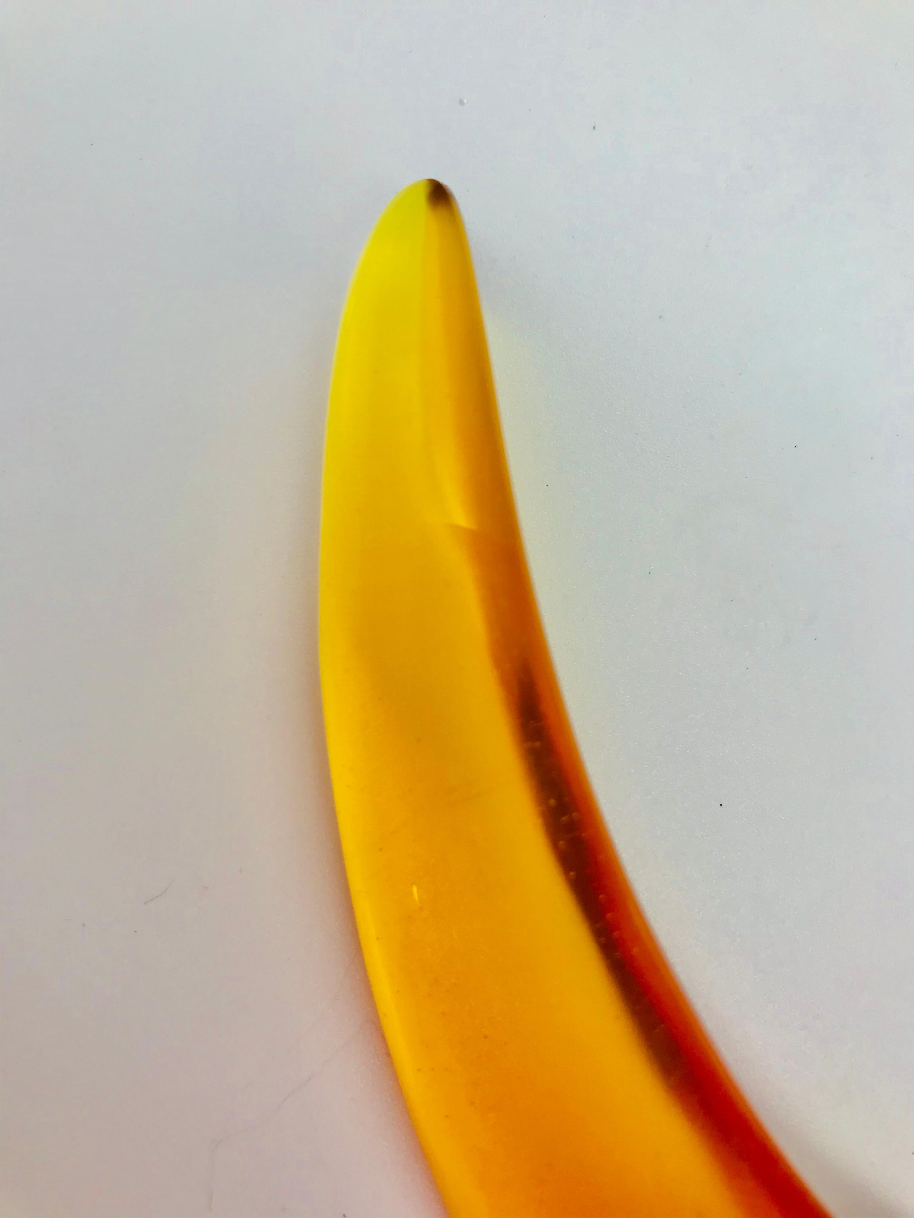 Contemporary Orange , See through  Lucite  Choker  with Silver, by Sylvia Gottwald For Sale