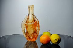Orange Seguso vase, frosted Murano glass, Italy, 1970