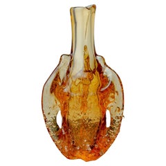 Orange Seguso vase, frosted Murano glass, Italy, 1970