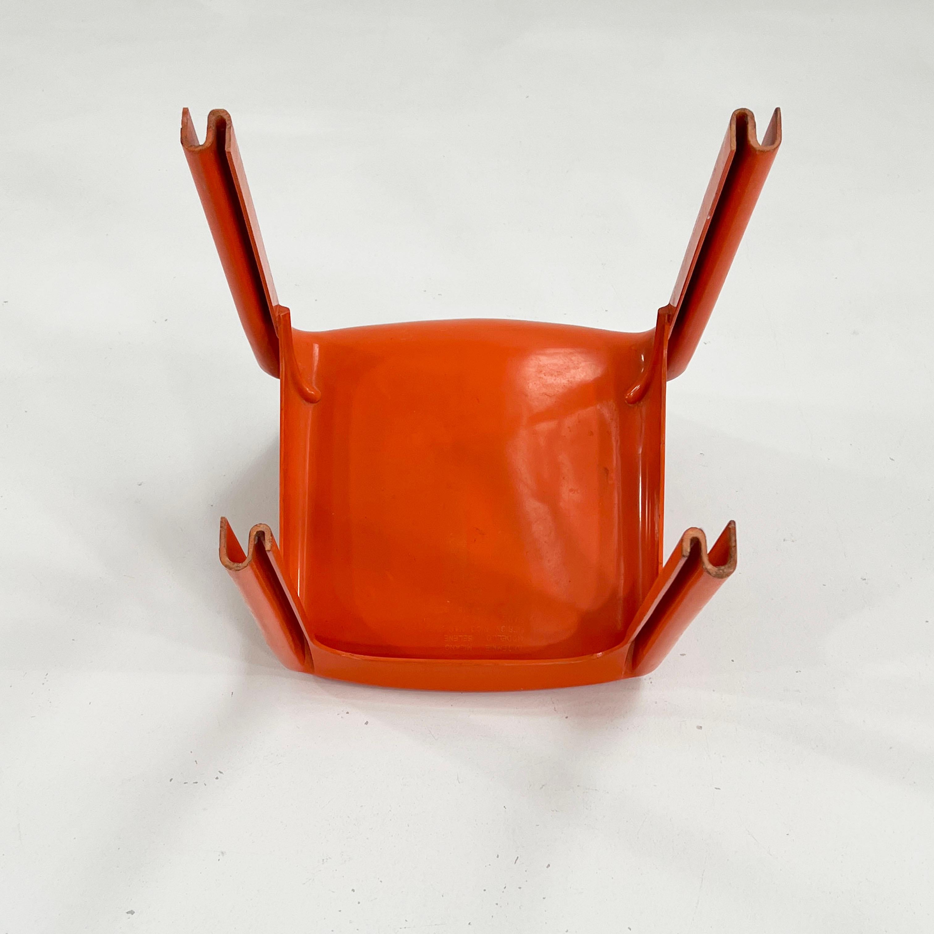 Orange Selene Chair by Vico Magistretti for Artemide, 1970s 3