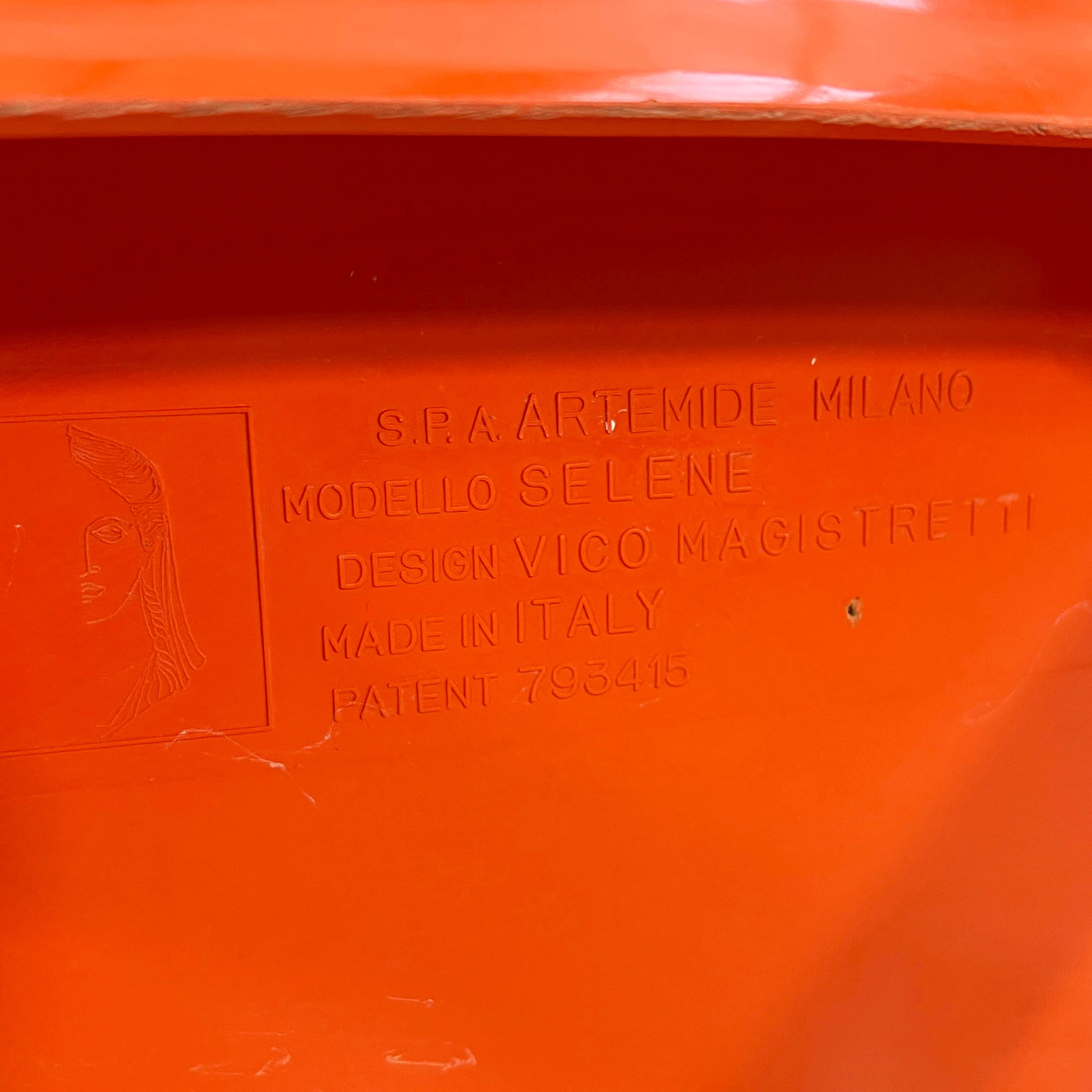 Orange Selene Chair by Vico Magistretti for Artemide, 1970s 4