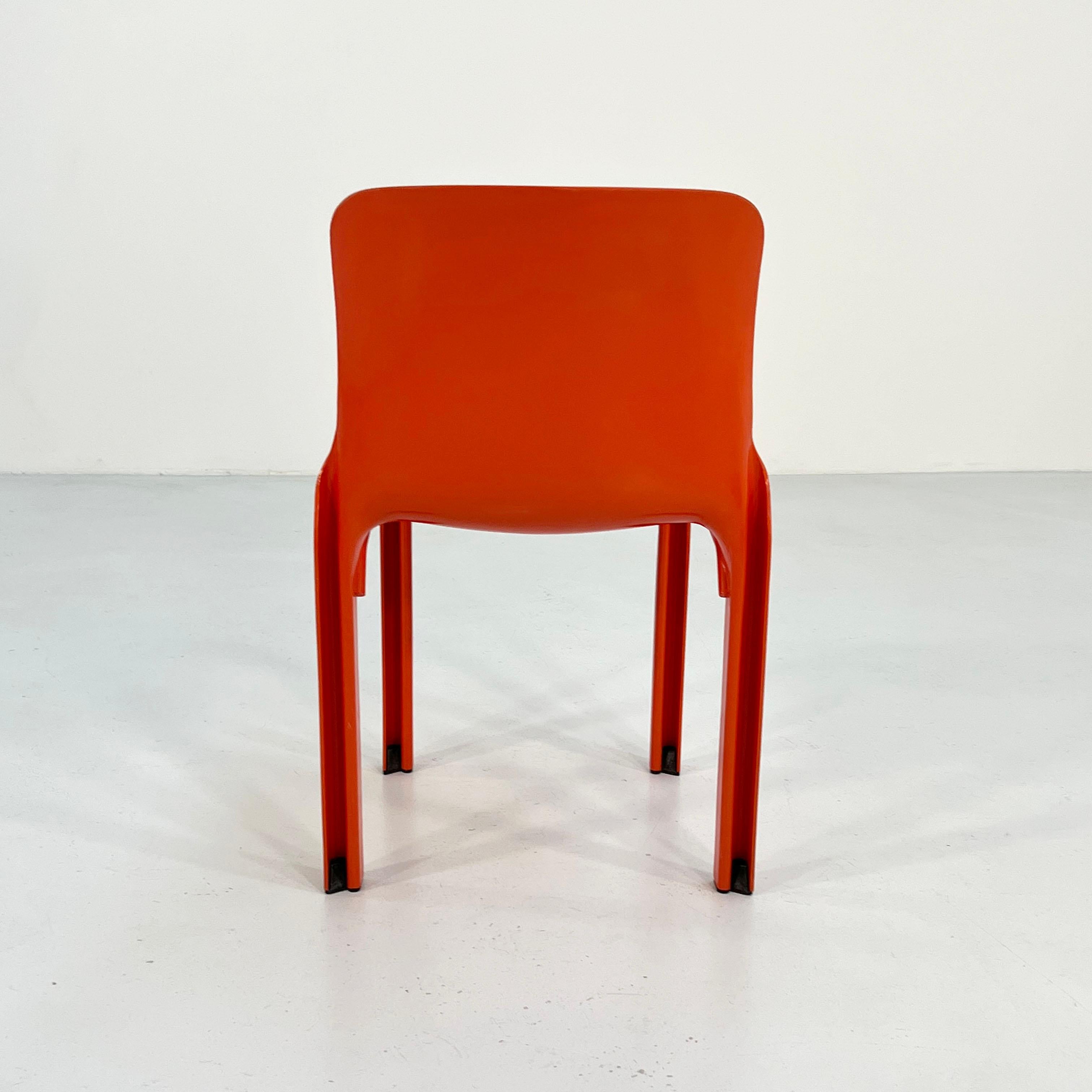 Plastic Orange Selene Chair by Vico Magistretti for Artemide, 1970s