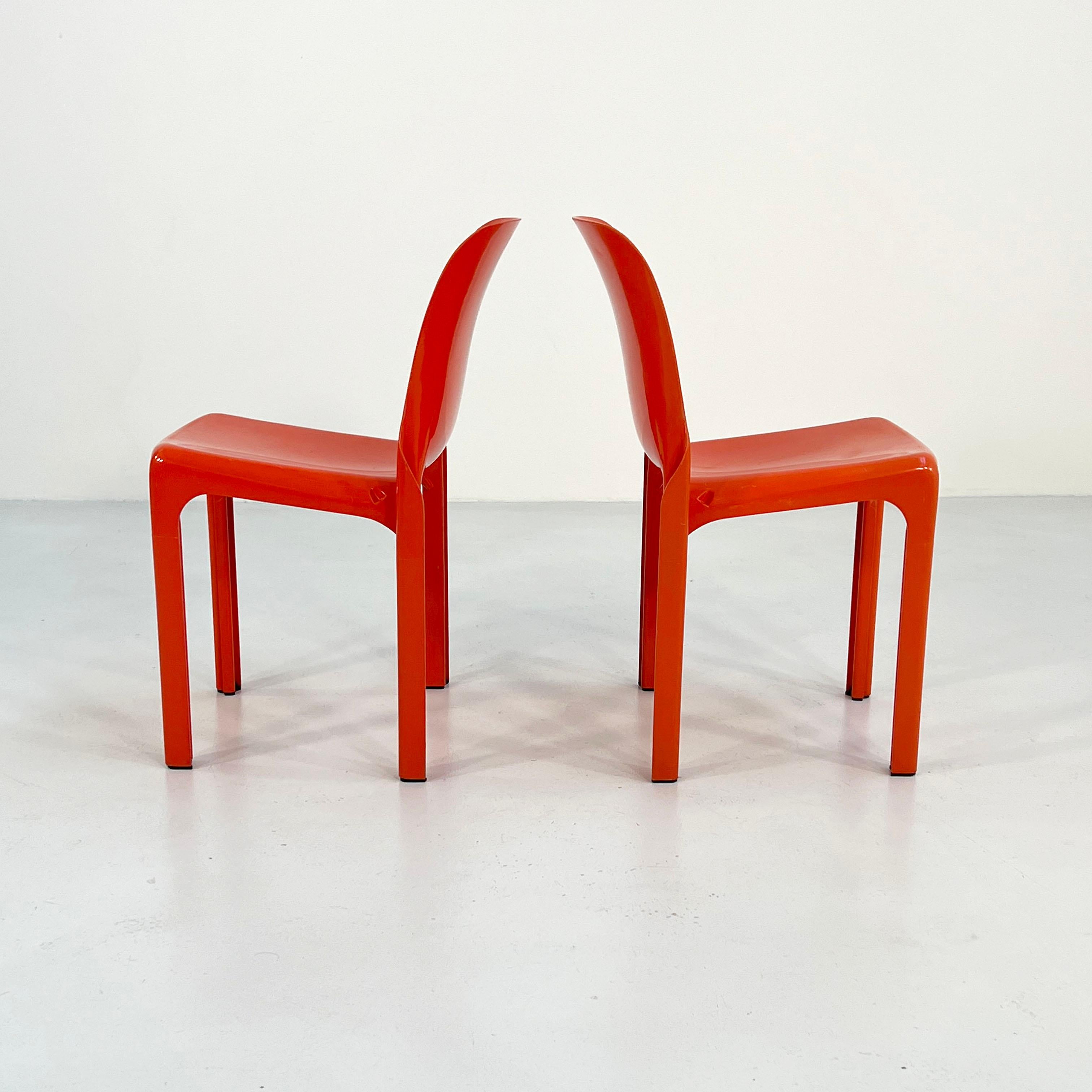 Orange Selene Chair by Vico Magistretti for Artemide, 1970s 1
