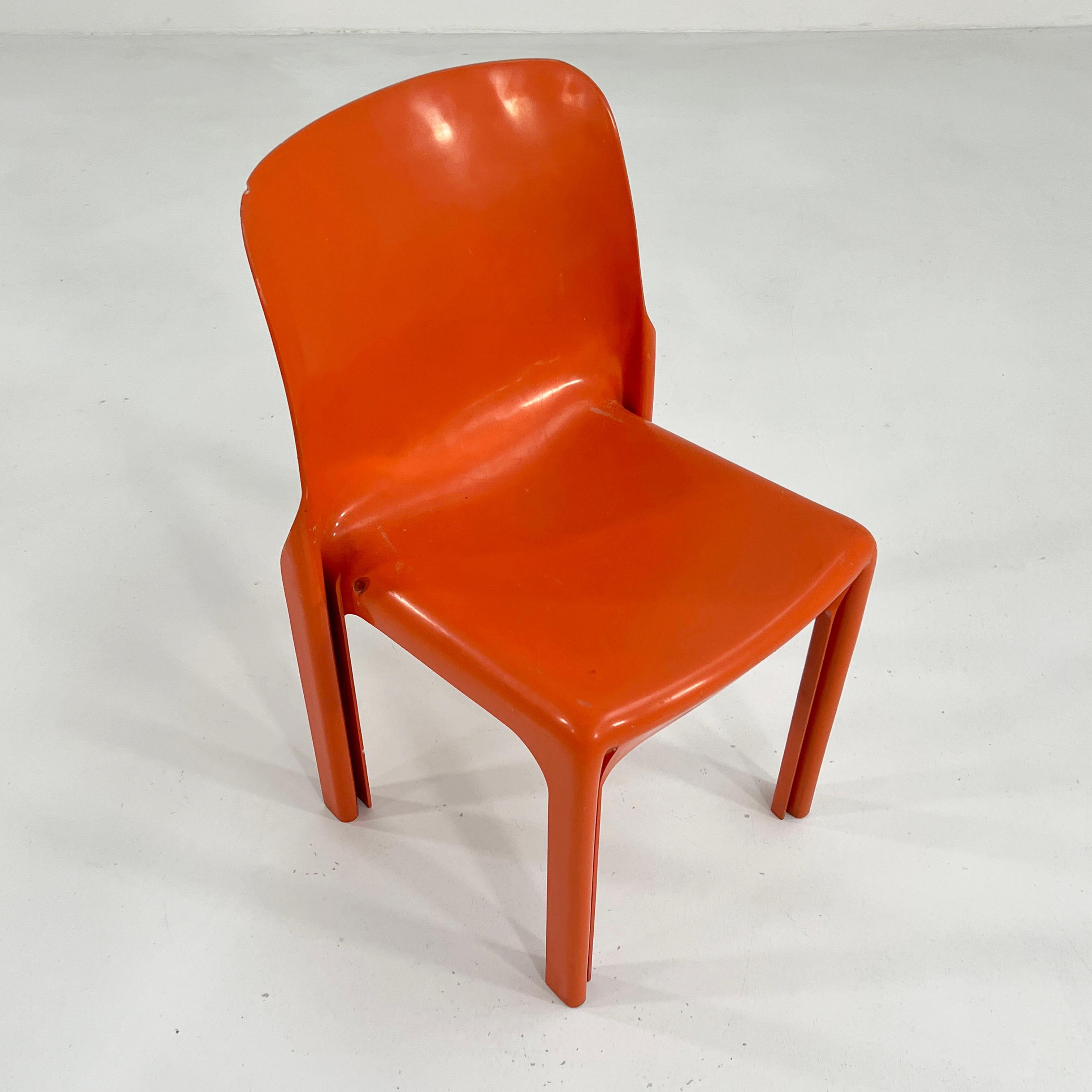 Orange Selene Chair by Vico Magistretti for Artemide, 1970s 1