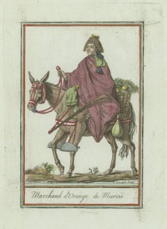 Orange Seller from Murcia – Hand-Colored Engraving by G.de Saint-Sauveur, c.1797