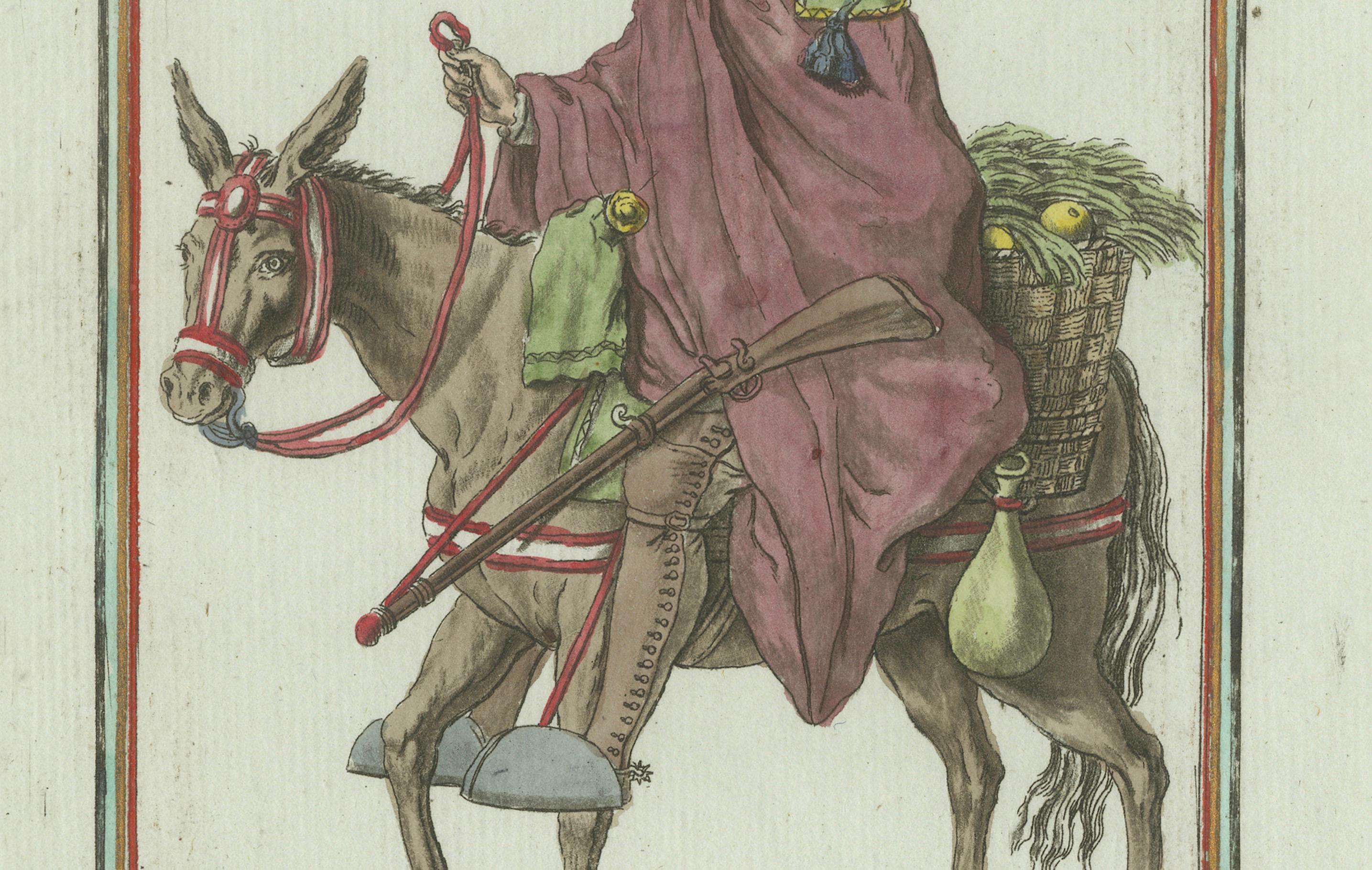 Orange Seller from Murcia – Hand-Colored Engraving by G.de Saint-Sauveur, c.1797