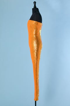 Orange sequin bustier jumpsuit ALEXANDRE VAUTHIER COUTURE SS2023