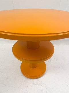 Orange Side Table, Lacquered Wood, Czech Constructivism