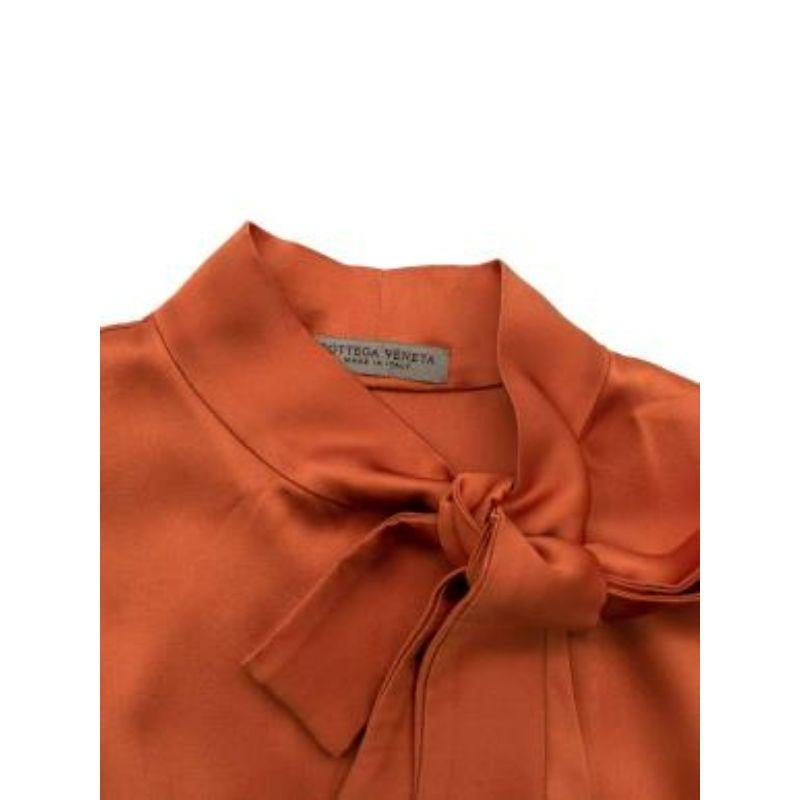 Orange Silk Lavaliere Blouse For Sale 4