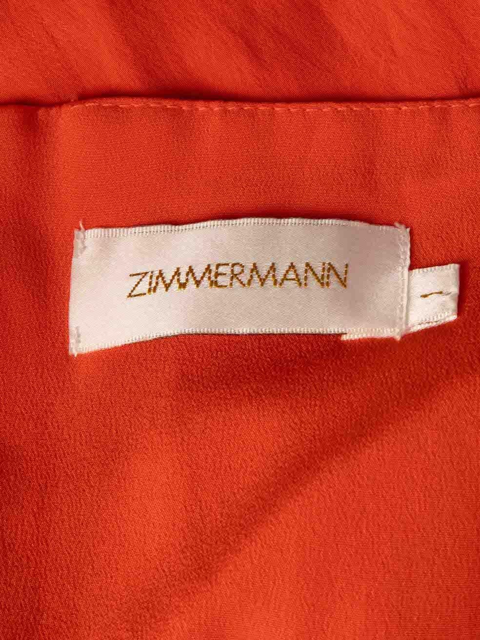 Orange Silk Soiree Drape Mini Dress Size M In Good Condition For Sale In London, GB