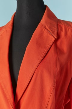 Orange single breasted cotton jacket MUGLER