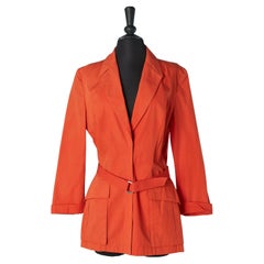 Orange single breasted cotton jacket MUGLER