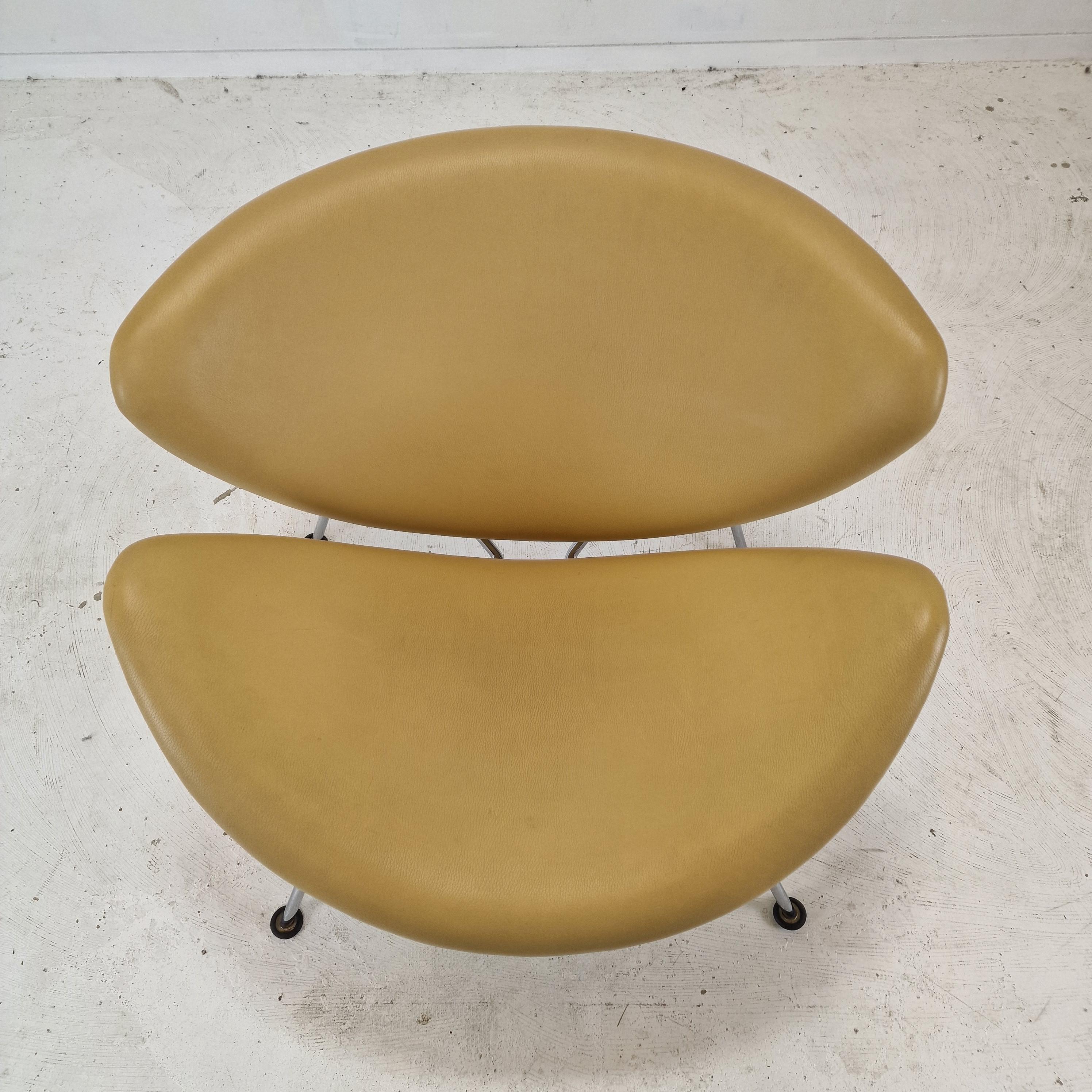 Orangefarbener Slice-Stuhl von Pierre Paulin für Artifort, 1980er Jahre im Angebot 1