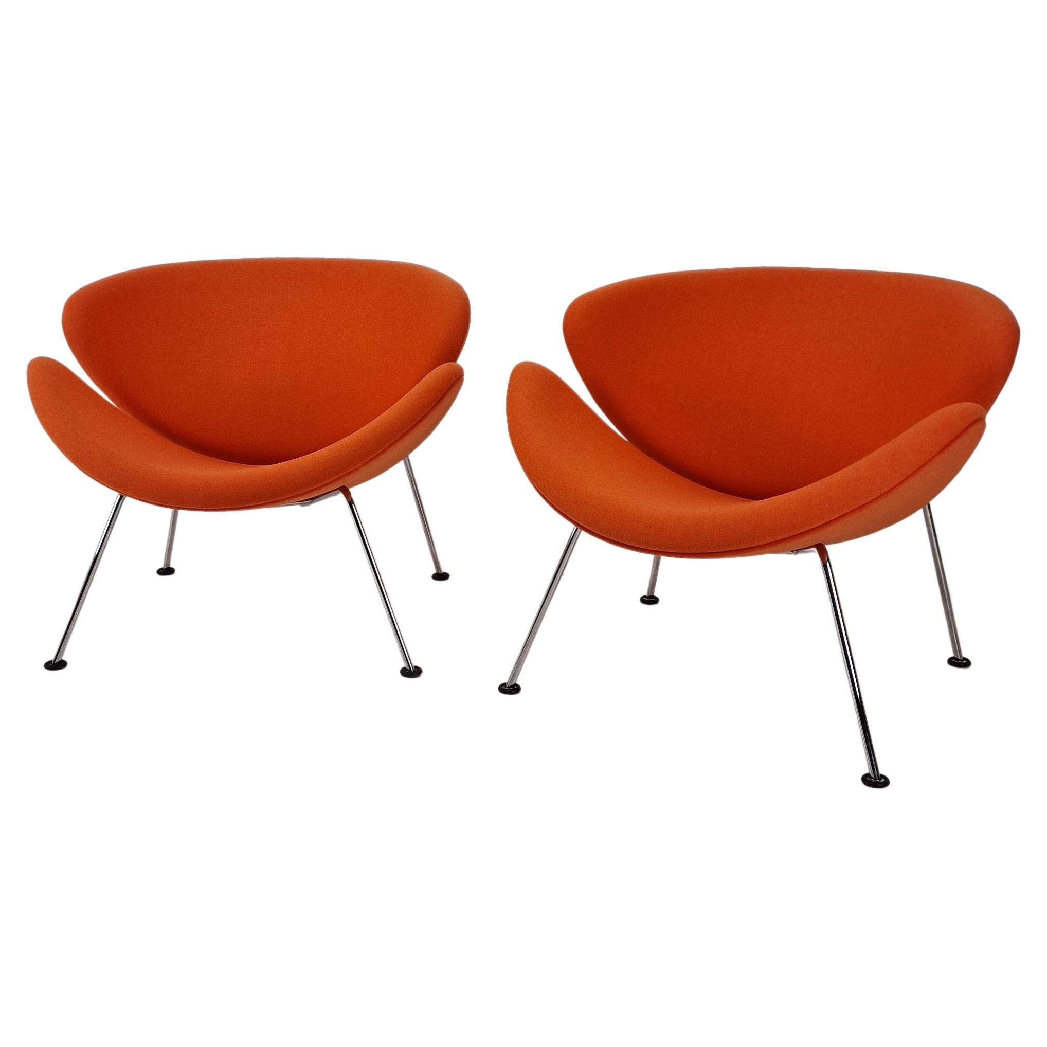 Orangefarbener Slice-Stuhl von Pierre Paulin für Artifort, 1980er Jahre