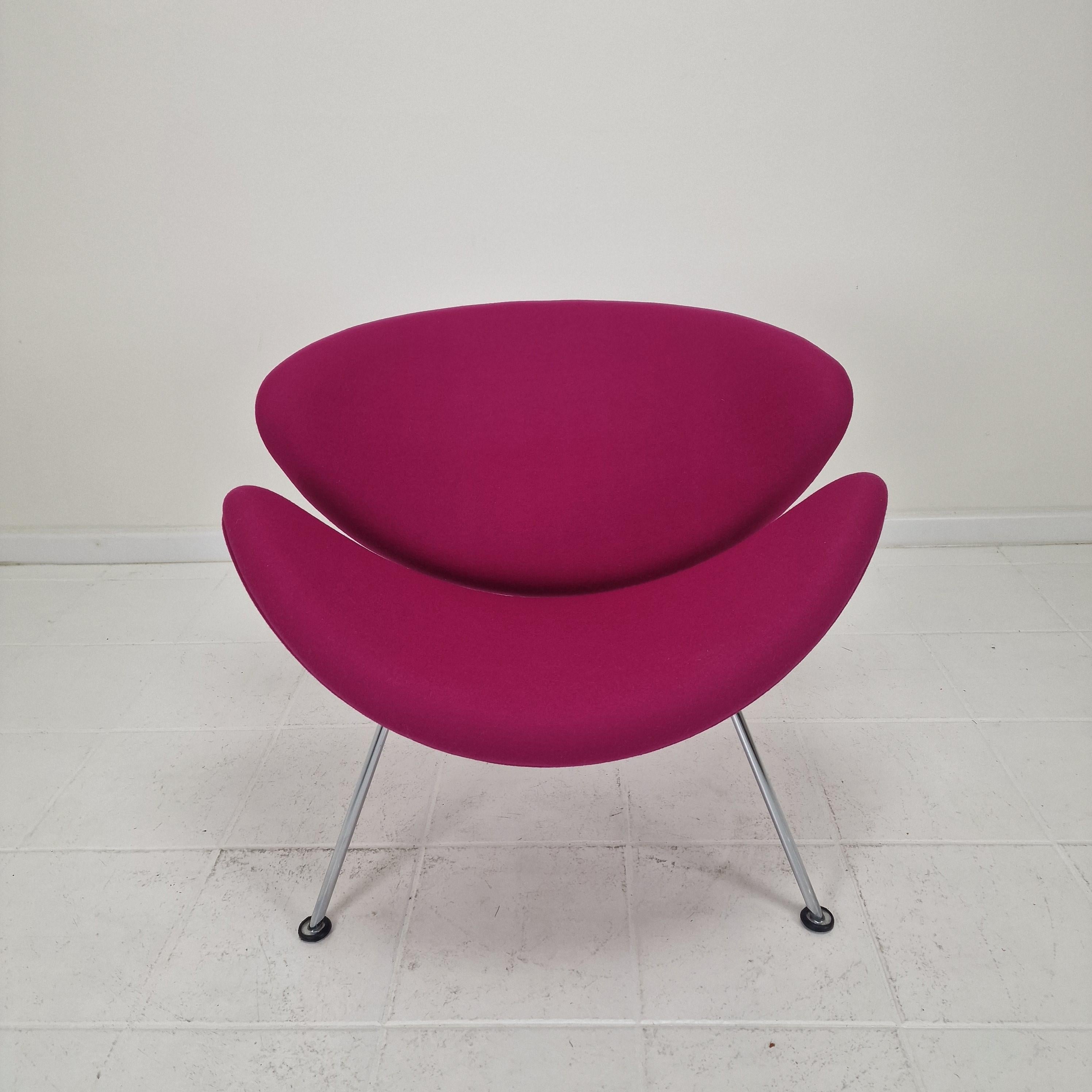 Silla Orange Slice con otomana de Pierre Paulin para Artifort, años 1980 Acero en venta