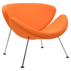 Loungesessel mit orangefarbener Schale von Pierre Paulin für Artifort