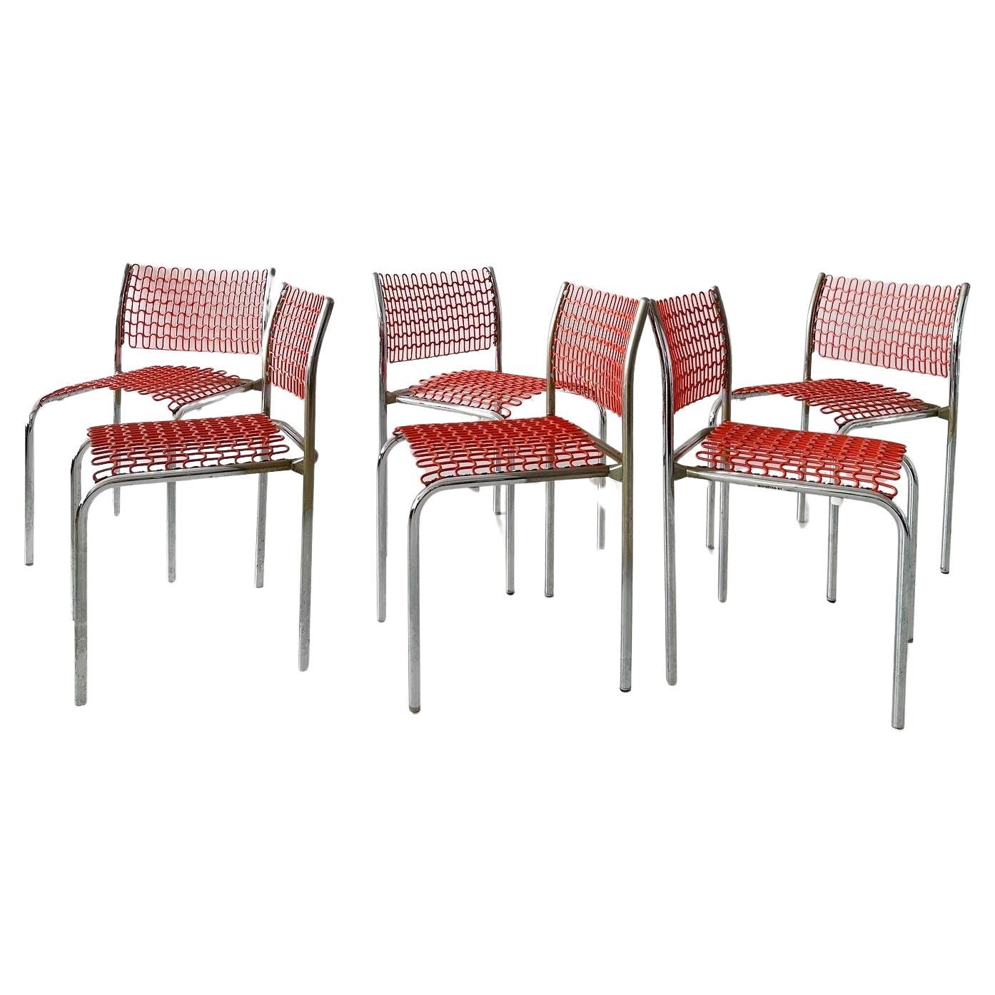 Orange Sof Tech Chairs by David Rowland for Thonet (set of 4) For Sale