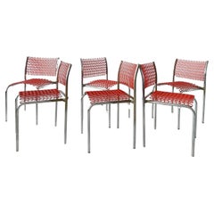 Retro Orange Sof Tech Chairs by David Rowland for Thonet (set of 4)