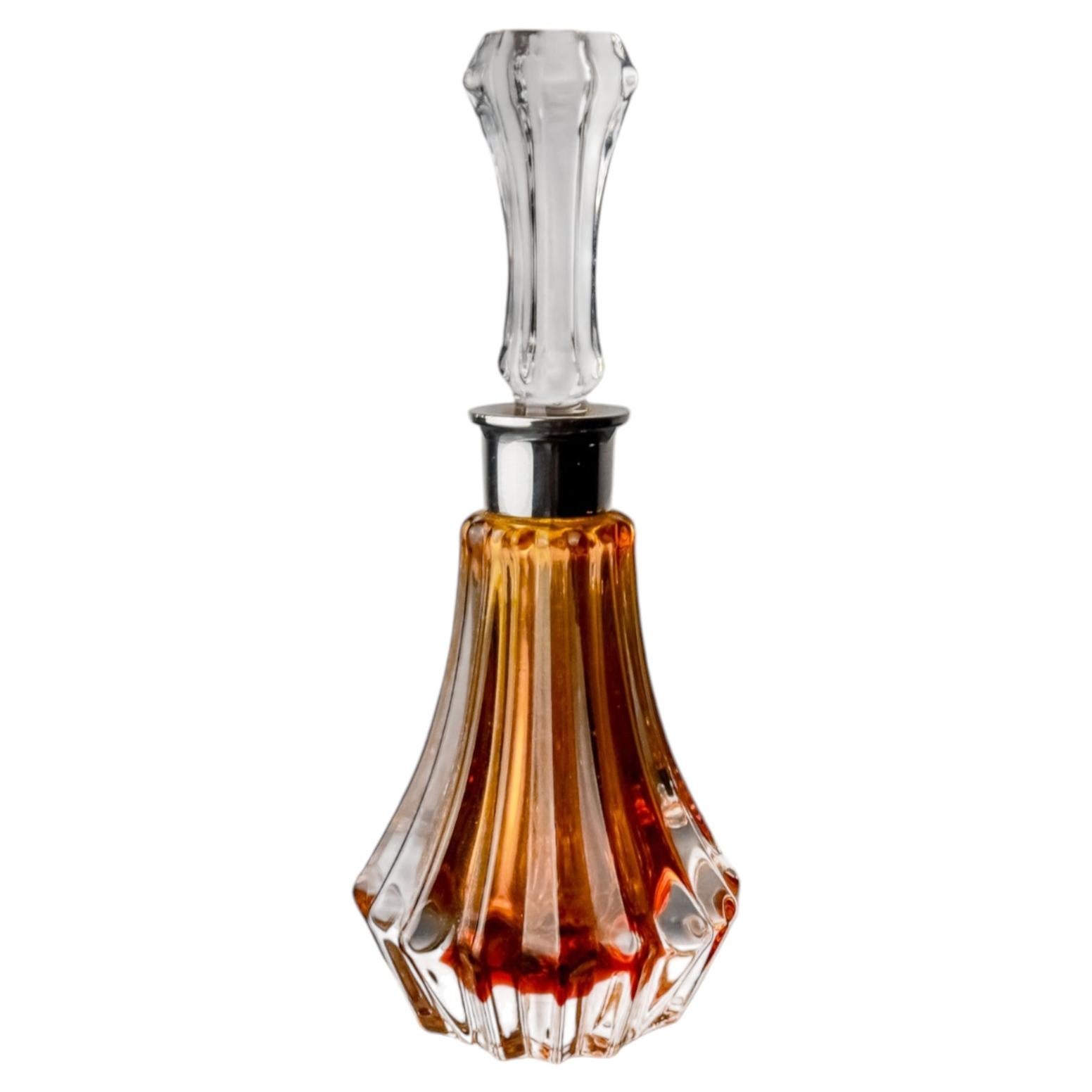 Orange sommerso perfume bottle , Murano glass, Italy, 1970's