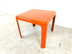 Orange space age fiberglass table, 1970s