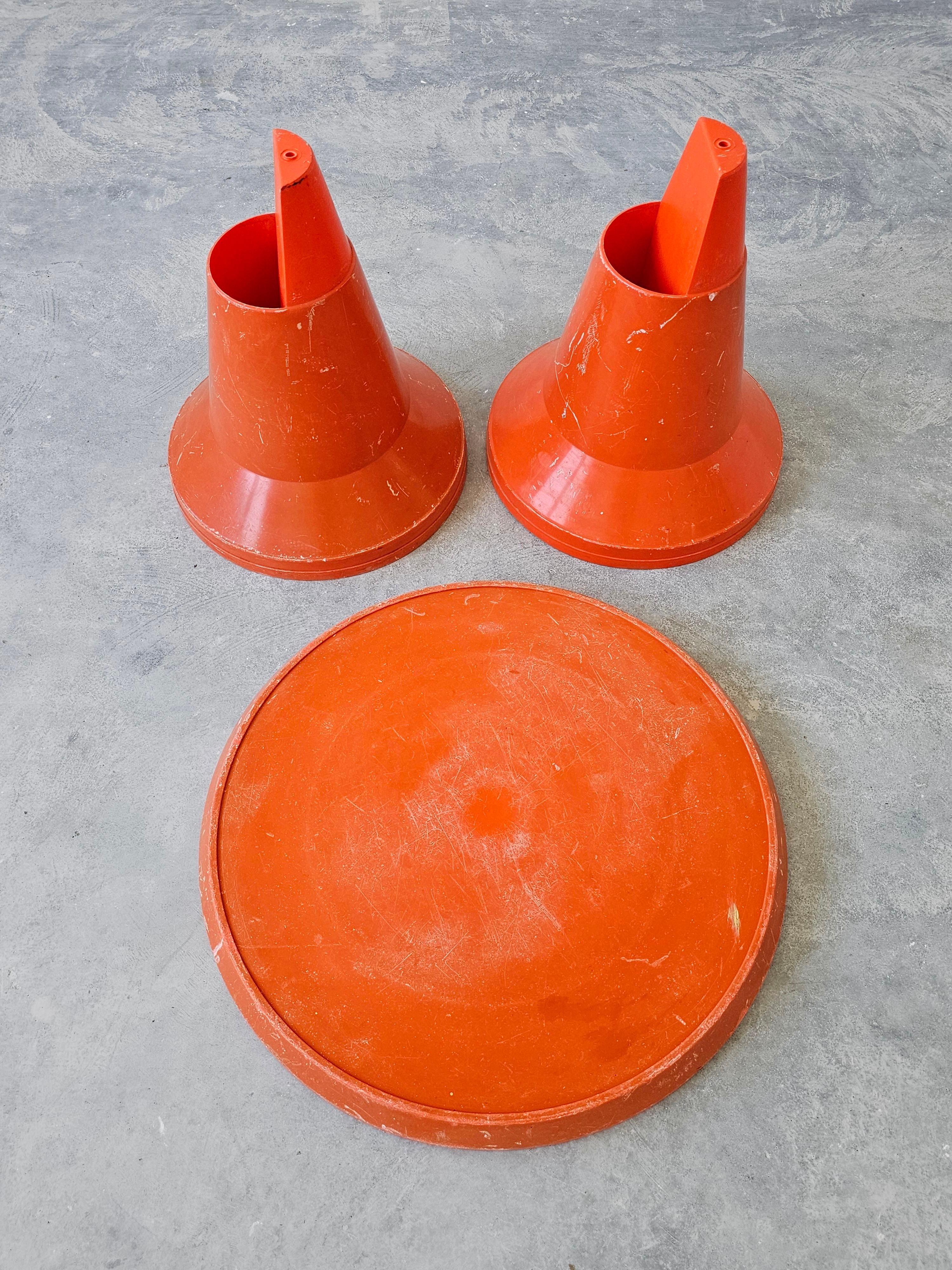 Plastic Orange Space Age Patio Table Model 