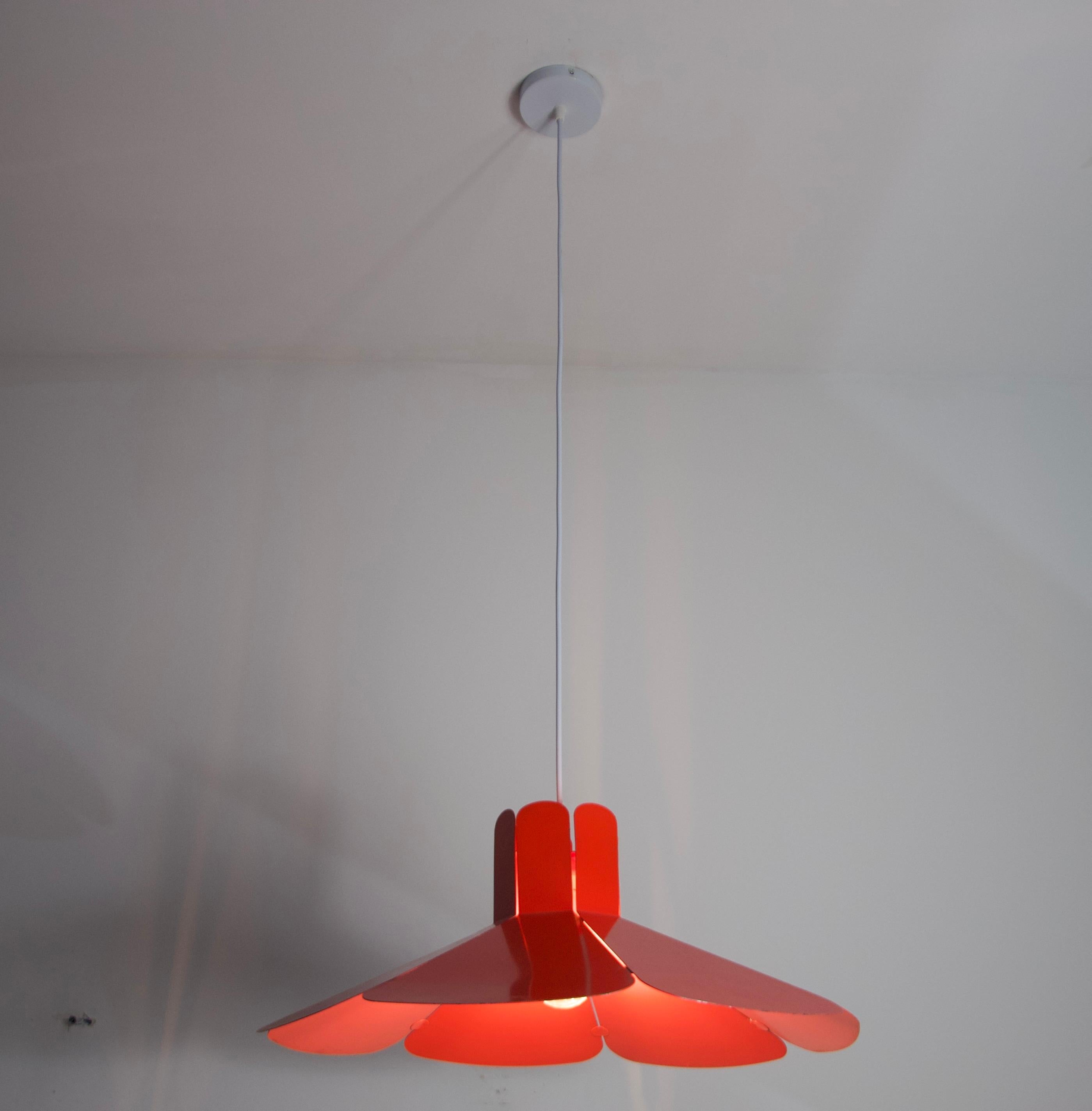 Lampe suspendue orange de l'ère spatiale VEST, Autriche, 1970 en vente 2