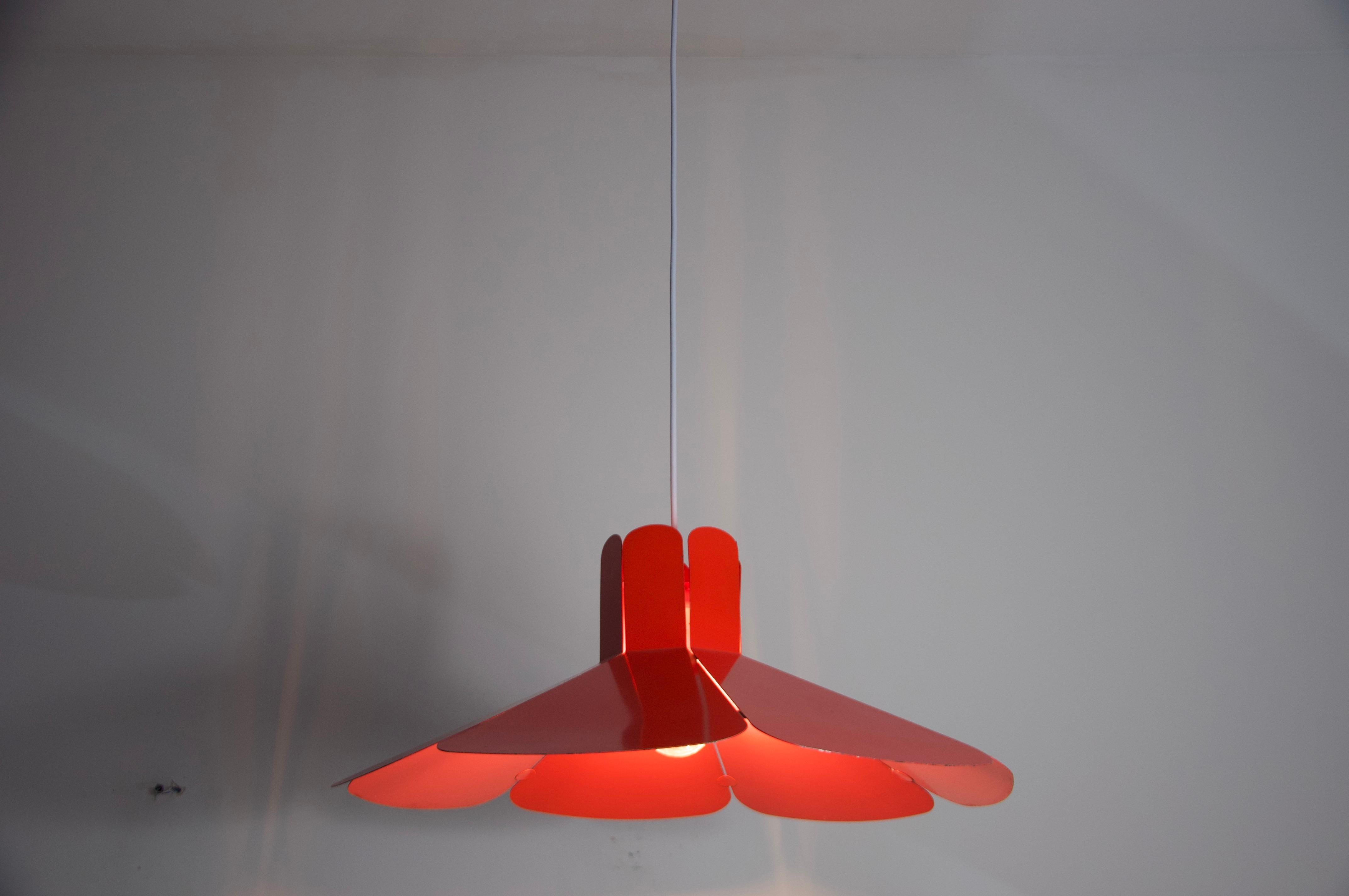 Lampe suspendue orange de l'ère spatiale VEST, Autriche, 1970 en vente 4