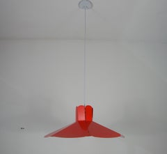 Lampe suspendue orange de l'ère spatiale VEST, Autriche, 1970