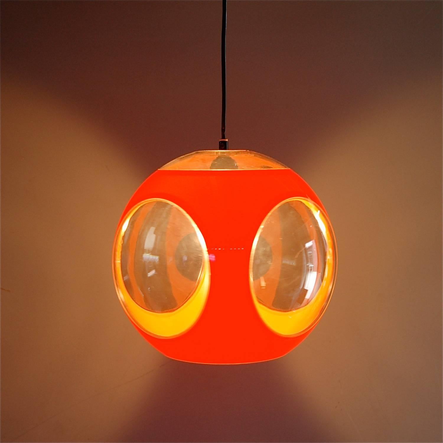 Italian Orange Space Age UFO Lamp by Luigi Colani, 1970s