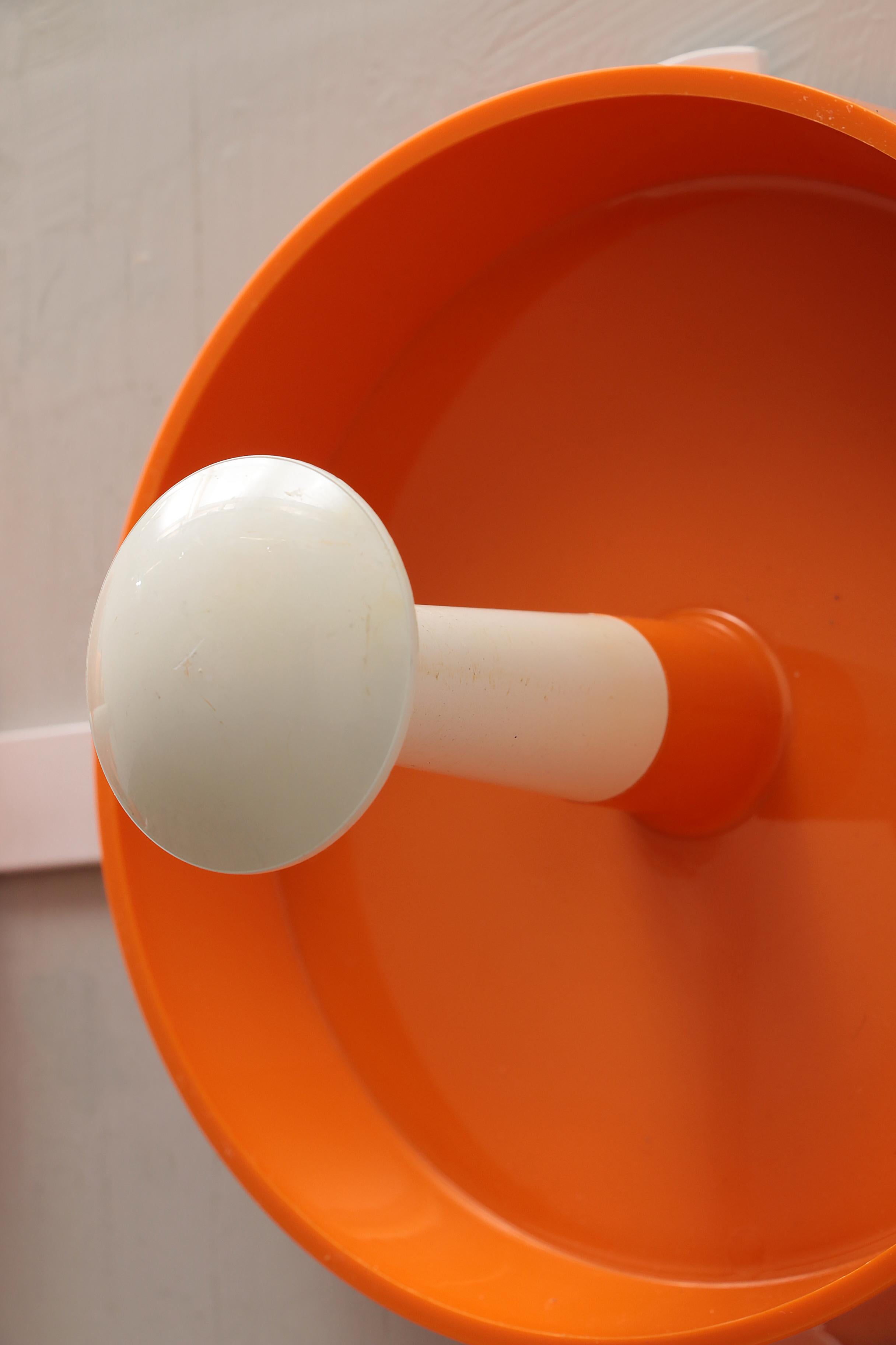 Mid-20th Century Orange Spage Age Wall Coat Rack, 1960s For Sale