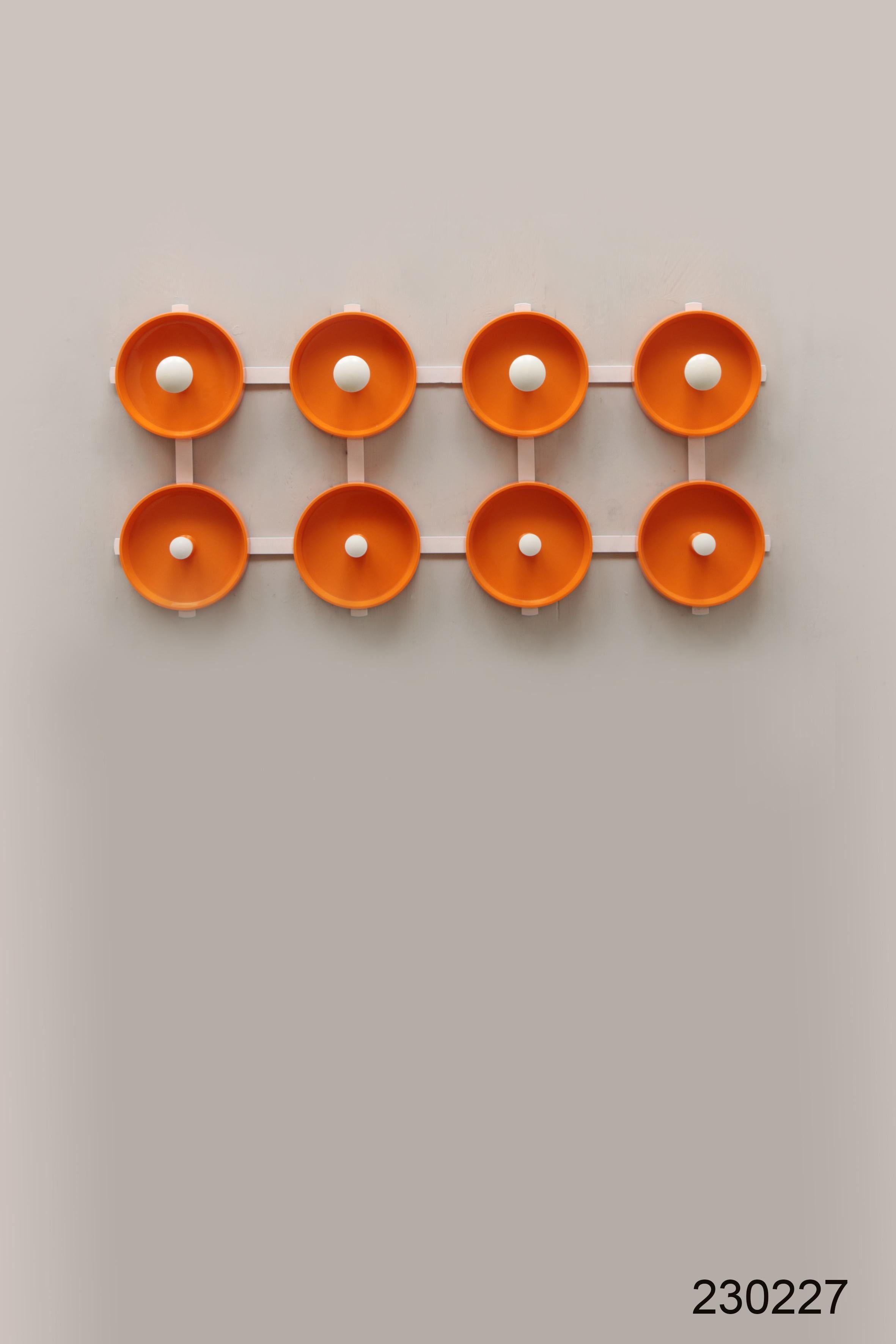Orange Spage Age Wall Coat Rack, 1960s For Sale 3