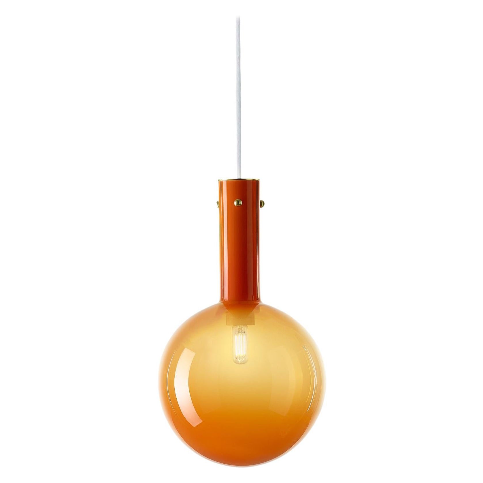 Lampada a sospensione Sphaerae arancione di Dechem Studio