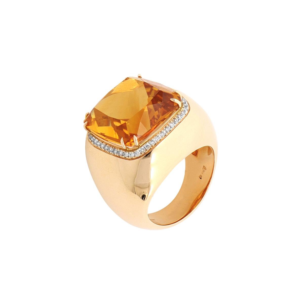 For Sale:  orange spinel and white diamonds ring 2