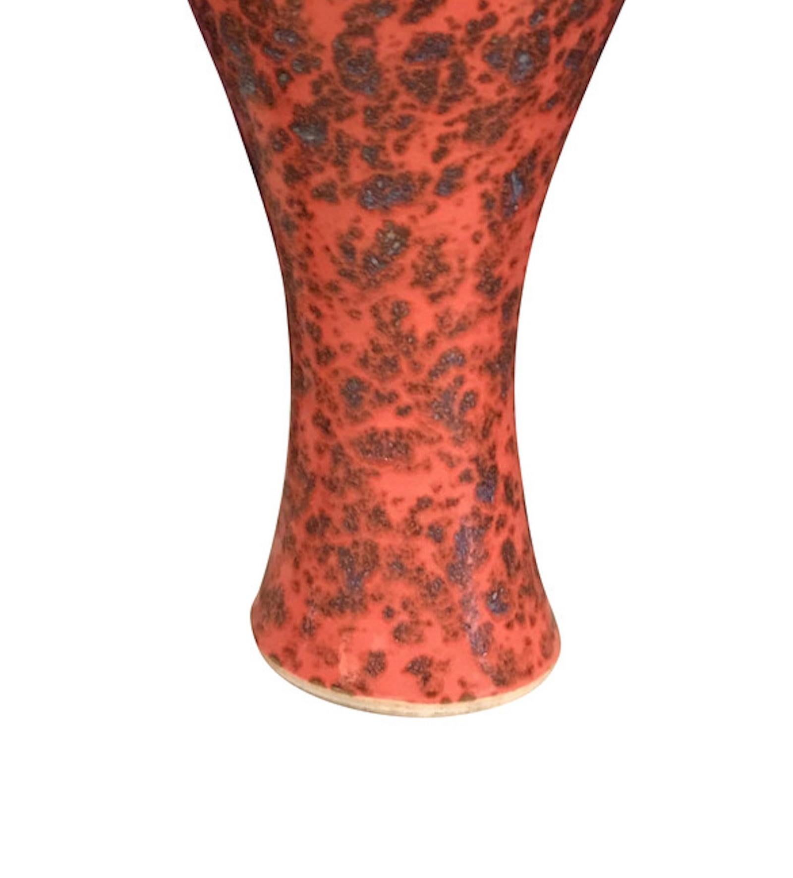 Chinese Orange Splatter Glaze Vase, China, Contemporary