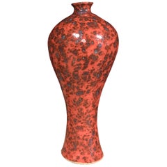 Orange Splatter Glaze Vase, China, Contemporary