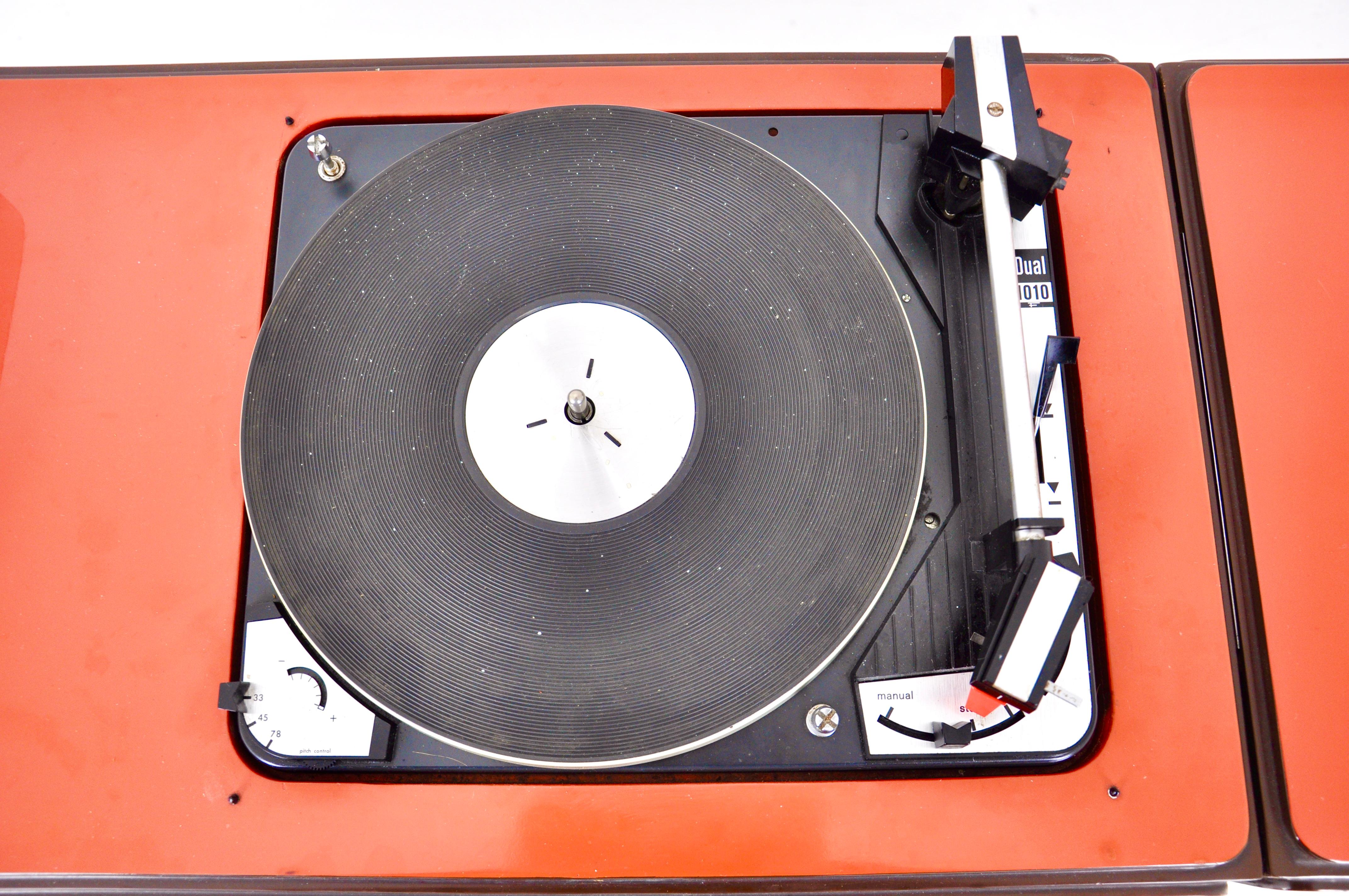 Orangefarbenes Stereophonisches RR-126 Radio von F.lli Castiglioni für Brionvega, 1960er Jahre im Angebot 2